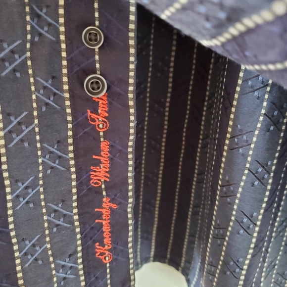 Robert Graham M Eclectic Embroidered Stripes Preppy Flip Cuff Button Down Shirt - Picture 11 of 16